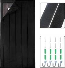 TroyStudio Thick Door Soundproofing Blanket, 37.5 M, 3×Hook-Loop, Black