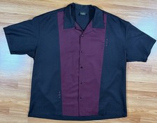 VTG Steady Classics Bowling Shirt Mens 3XL Black / red Embroidered Made in USA