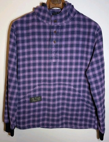 The Vermont Flannel Co Hooded Pullover Jacket Plaid Purple Men’s Small - product listing photo