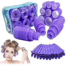 Self-Grip Hair Rollers Set for Volume & Blowout - 24 Rollers & Clips