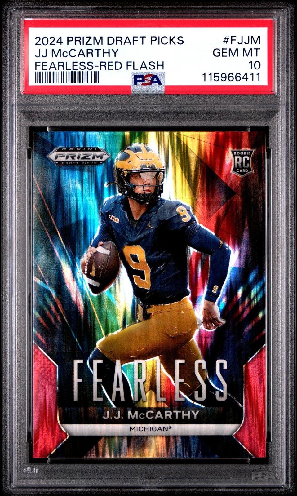 JJ McCarthy Panini Prizm Draft Picks Fearless #FJJM Red Flash