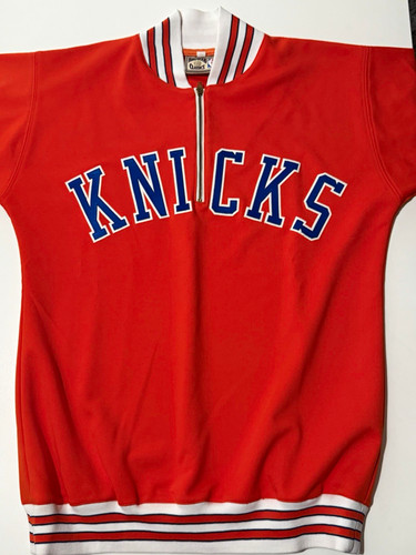 Hardwood Classics New York Knicks NBA Zip Jacket Orange/White/Blue Size 48