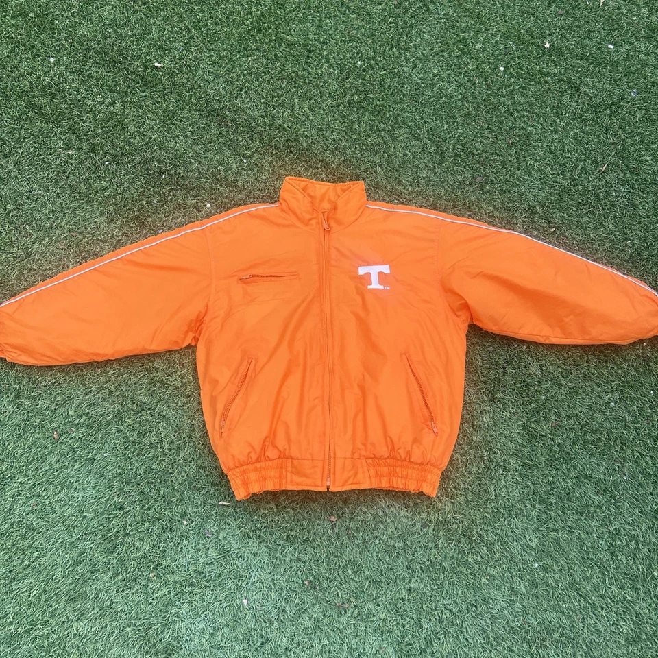 Vintage University of Tennessee logo athletic puffer jacket zip up large orange - Image 2 of 4