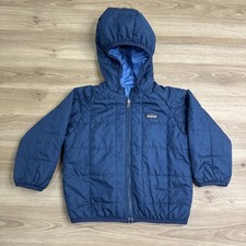 Patagonia Kids Reversible Puffer Jacket 4T 5 Blue Hooded Full Zip Toddler