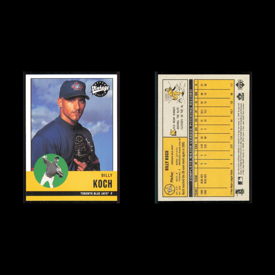 Billy Koch #32 2001 Upper Deck Vintage Toronto Blue Jays Baseball Card MLB NM - Image 3 of 3