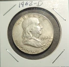 1962-D Denver Mint Silver Franklin Half Dollar Coin