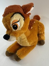 Disney Store 2014 Exclusive 14" Bambi Seated Fawn Plush with Emblem