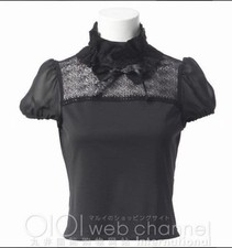 Preview of Moi-meme-Moitie Gothic Black Mesh Cross Top w Choker Used