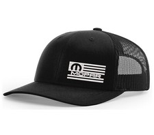 Mopar US Flag EMBROIDERED Richardson 112 Black Snap Back Trucker Hat BRAND NEW