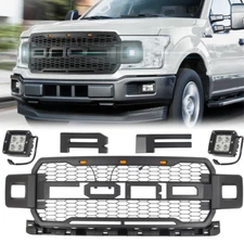 For 2018-2020 Ford F-150 F150 Raptor Style Grill W/ Side LED Lights & Letters