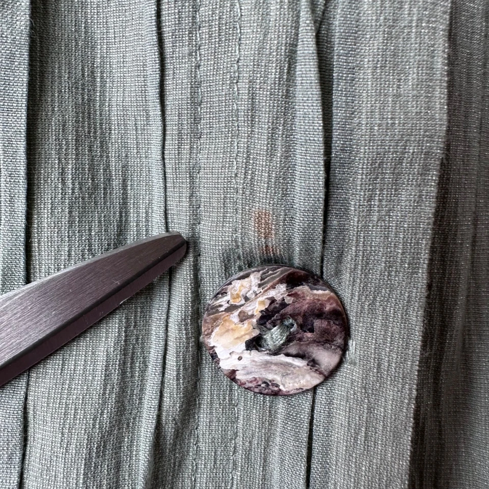 Citron Santa Monica Womens Button Up Tunic Bamboo Blend Size XS Petite Green - Image 4 of 4