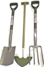 Border Fork, & Spade & Lawn Edging Knife SET Green Handle