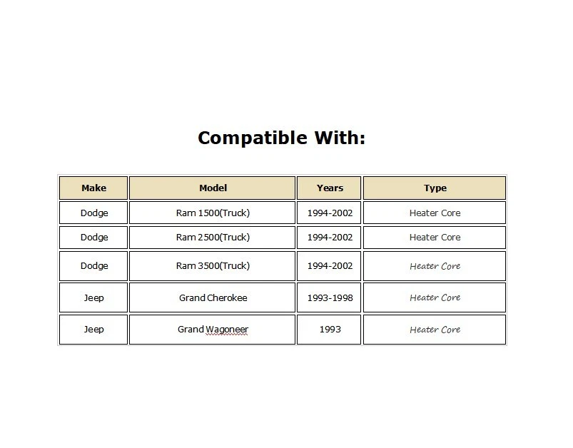 HVAC Heater Core for 1994-2002 Dodge Ram 1500 Ram 2500 3500 Jeep Grand Cherokee - Изображение 3 из 4