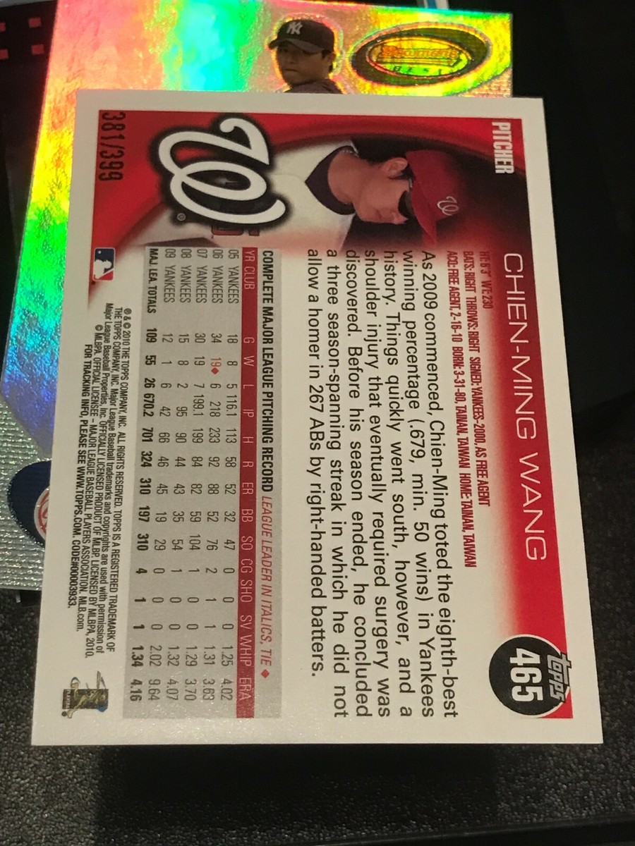 2010 Topps Copper #465 Chien-Ming Wang/399 NATIONALS! | eBay