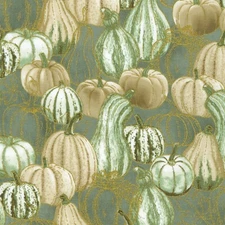 Robert Kaufman - Autumn Fields - Gourds - Sage, Fabric by the Yard