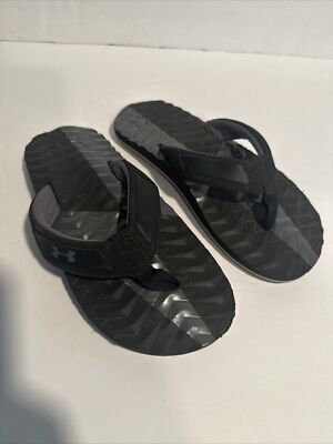Under Armour Boy's Black Thong Sandals - Size Unknown - 9'' Long