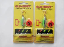 Northland Fishing Glo Shot Fire Belly Spoon - 1/4 Oz Super Glo perch (Lot of 2)