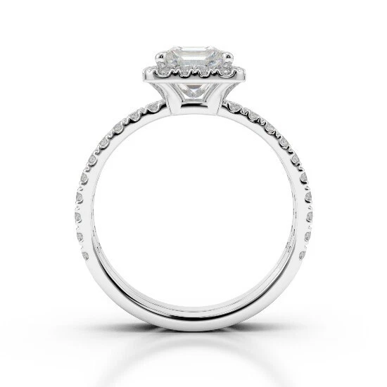 1.68 Ct Princess Cut Lab Created Diamond Engagement Ring 14K White Gold Size 7 - Image 4 of 4