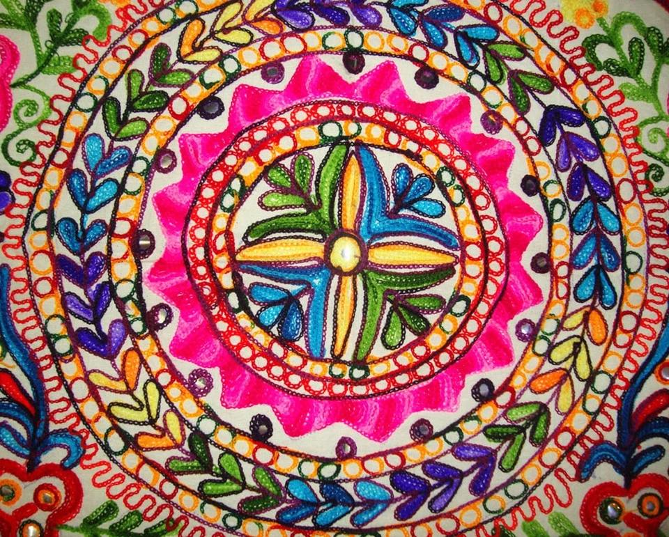 Tapiz colgante de pared hecho a mano camello en el desierto bordado decoración del hogar Foto 3 de 4