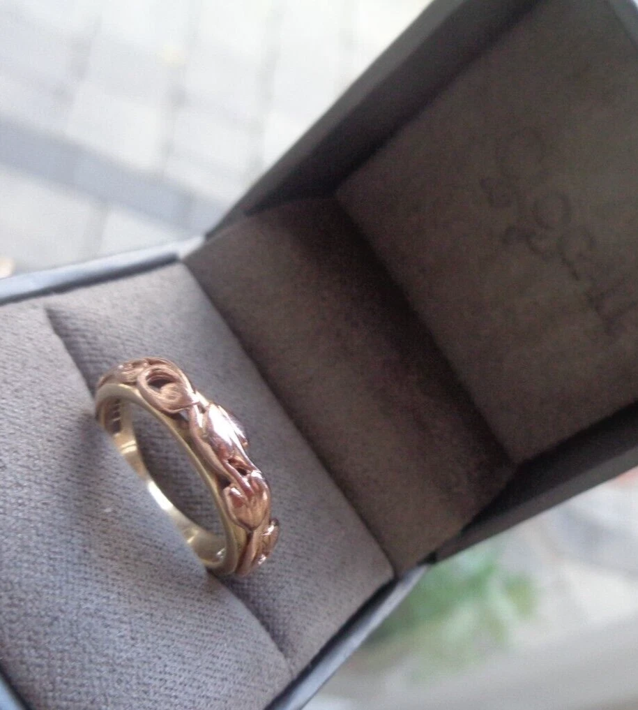 Clogau Welsh 9ct Rose Yellow Gold Tree Of Life IVY LEAF Ring