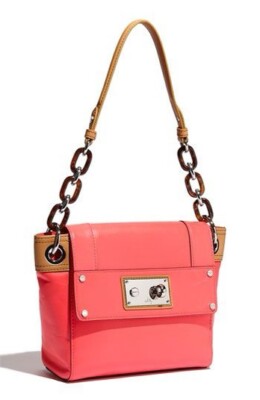 Milly Pink Leather Turnlock Handbag Shoulder Bag