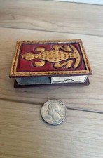 Vintage Gold Lizard Matchbox for Matches LB8
