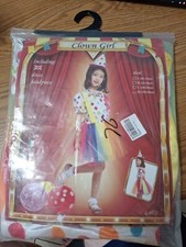 Clown Girl Costume With Headpiece NEW CONDITION Colorful XL In SIZE