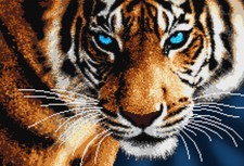 DIY Bead Embroidery Kit Needlepoint Beading patterns beadwork stitching tiger