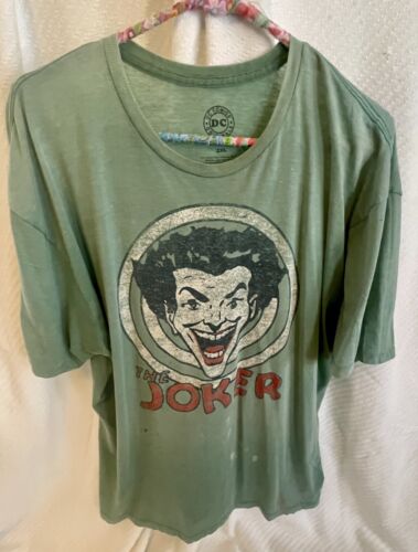 DC Comics The Joker Vintage T Shirt Stained 2XL G… - image 1