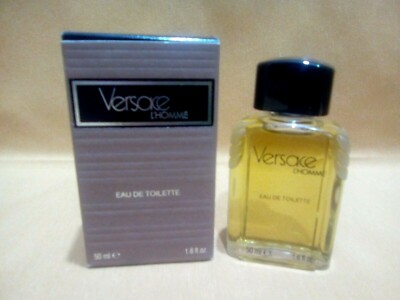 VERSACE L'HOMME MAN HOMME EAU DE TOILETTE SPLASH 50 ML. ALTE FORMEL VINTAGE SELTEN