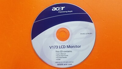      Acer V173 LCD Monitor PC Software CD Disc (2008)