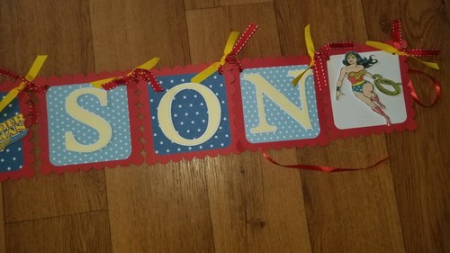 Wonder Woman Birthday Cake Party Superheros Decoration Madison or Madisyn - Picture 4 of 10