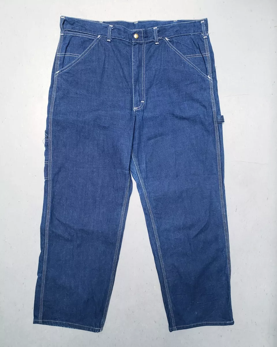 60s 70s LEE JEANS Pants Blue Denim Carpenter Jeans Workwear Indigo