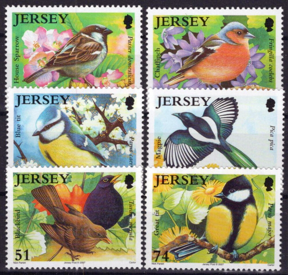 ZAYIX Jersey 1259-1264 MNH Birds Animals Sparrows Finches