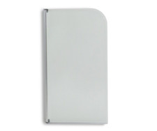 Half Frame Radius Bath Screen - Silver | Modern Bathroom Glass Shower Panel Door