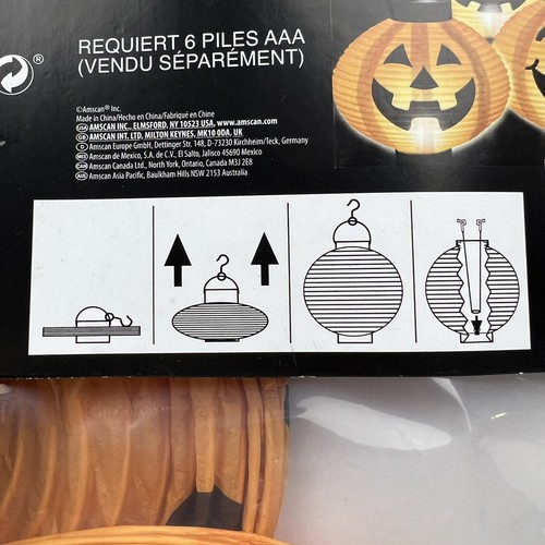 Halloween Set of 3 Light Up Lantern Jack O Lantern Pumpkins Indoor Outdoor New - Picture 8 of 10