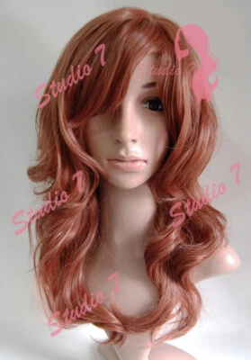 STUDIO7-UK W29 Light Auburn Ingwer gewellt Damen Perücke Kunsthaut Top natürliche Optik - Studio