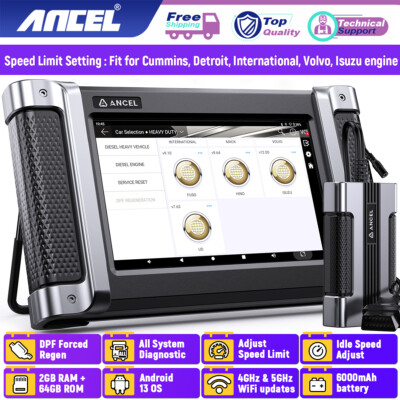 Heavy Duty Truck Scanner DPF Reset Diesel OBD Diagnostic Speed Limit Idle Coding