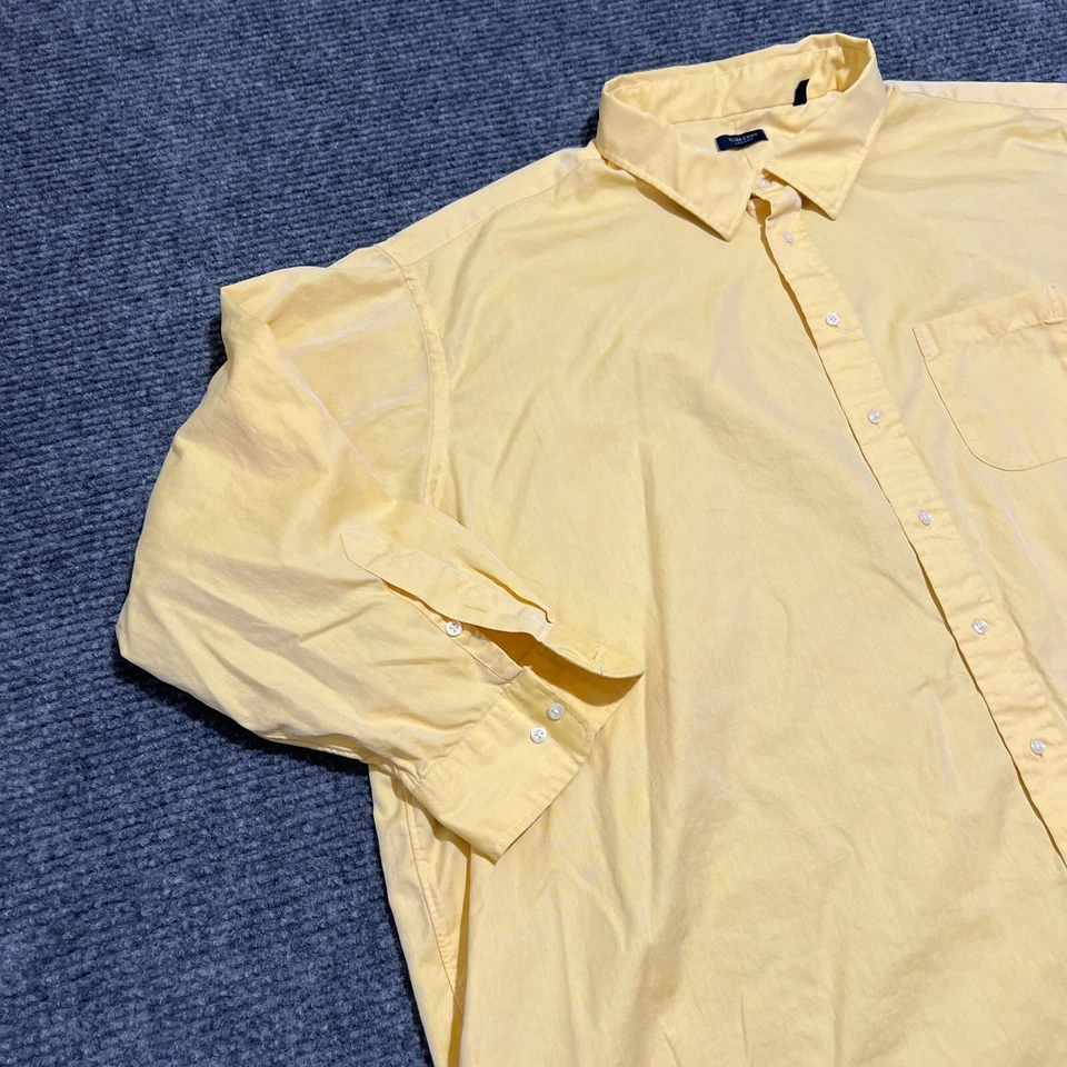 Vintage Burberry London Shirt Mens 22 - 35 Yellow Made in USA Big Man Size 4/5XL - Image 2 of 4