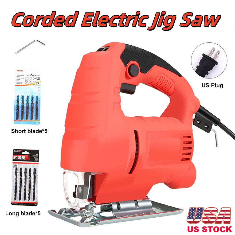 110V Heavy Duty Jig Saw Corded Electric Jigsaw 6 Variable Speeds