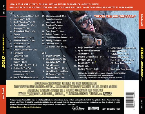 John Powell & John Williams - Solo: A Star Wars Story (2018) Complete Score 2CDs - Bild 3 von 3