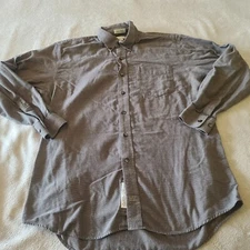 Cutter Buck Mens Large Brown Button Up Casual Dress Shirt