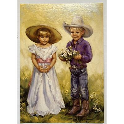 Leaning Tree Wedding Card WD19280 Daisies Ranch Children Kids Marriage