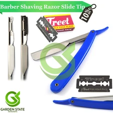Men's Shaving Razor Slide Latch With Pack Of Blades Plastic Handle Blue Color