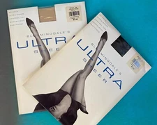 Bloomingdales Pantyhose Sz B Black or Sandalwood Ultra Sheer Control Top 74