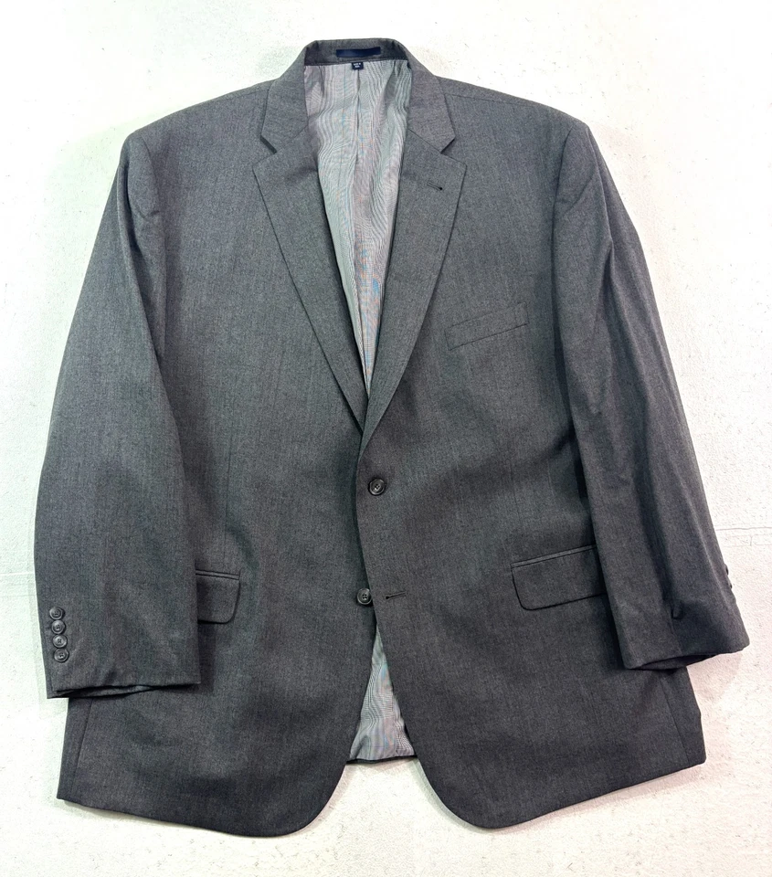 Jos A Bank 52R 45x30 2pc Pant Suit 100% Flannel Wool Single Pleat 1905 Tailored - Image 2 of 4