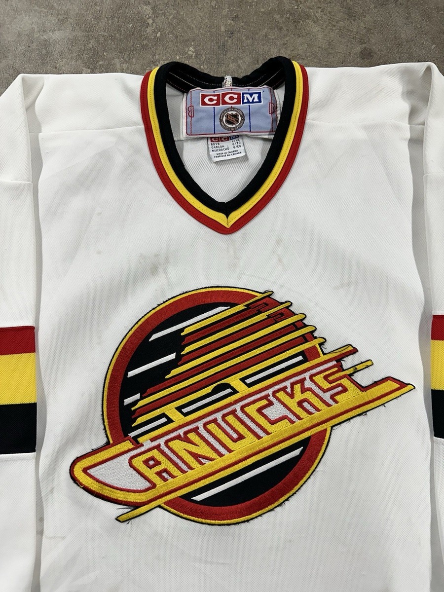 Vintage 90s CCM Vancouver Canucks Flying Skate NHL Hockey Jersey L