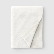 Shine Chenille Throw Blanket New Ivory