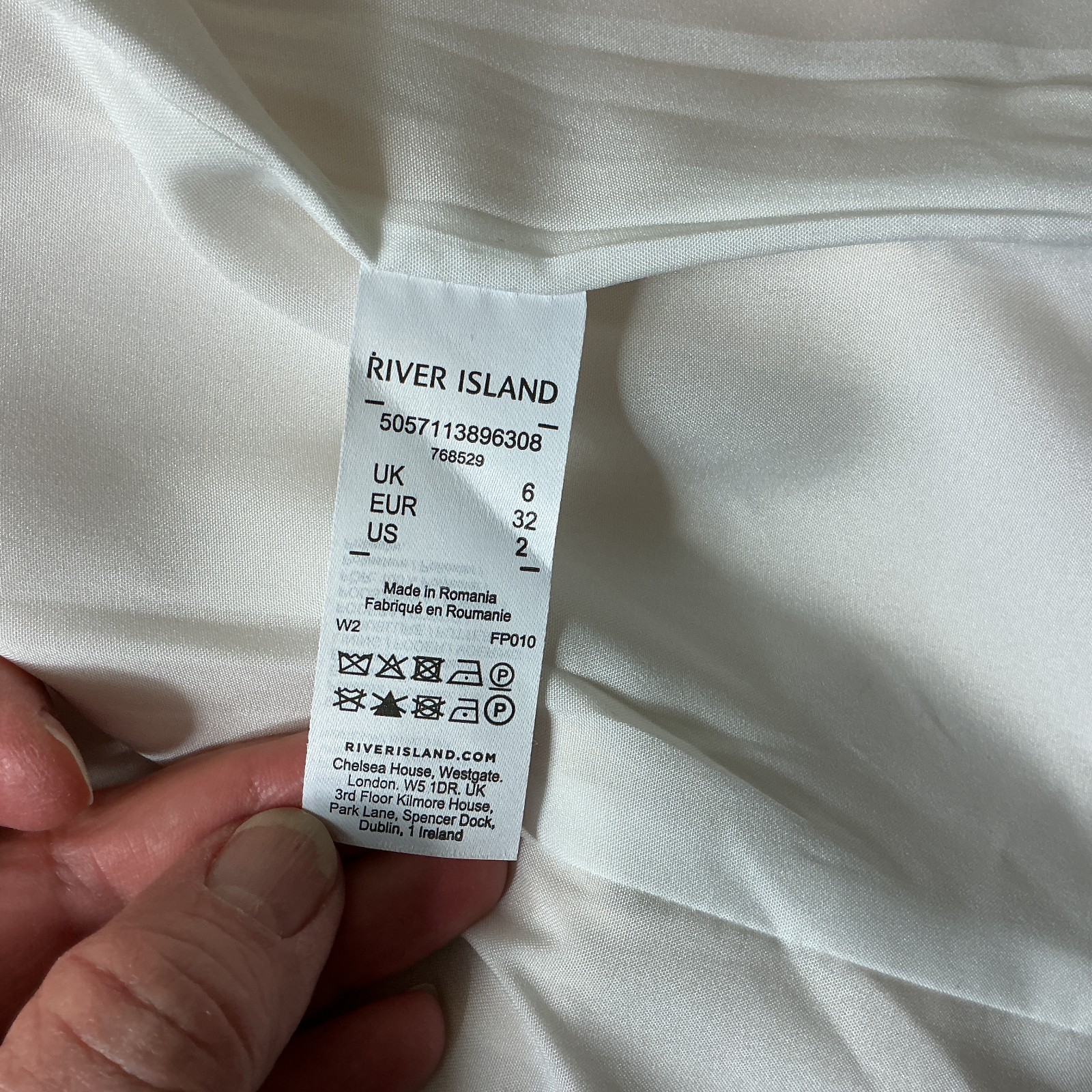 River Island Cream Single Button Wrap Over Asymmetrical Front Blazer NWT UK 6 US image 8