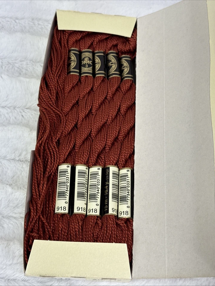 DMC Coton Perle Embroidery  #918 3 M 100% cotton box Of 12 skeins NEW - Image 2 of 4